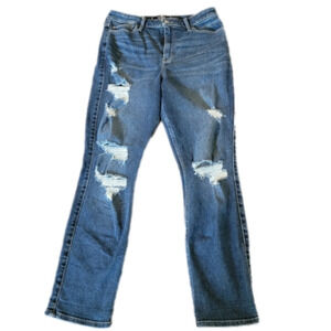 HOLLISTER Distressed/Destroyed Ultra High Rise Straight Leg Jeans Size 13/31